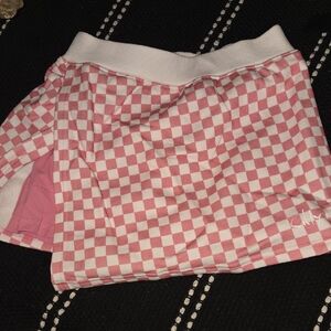 Salty Honey Pink and White Checkered Skirt